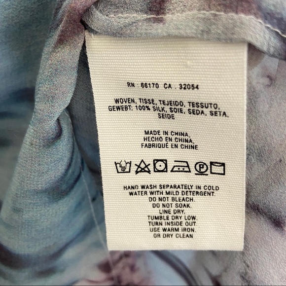 NWT GoSilk Silk Tie Dye Purple and Blue Midi Dress | Size S | Anthropologie - Picture 10 of 12